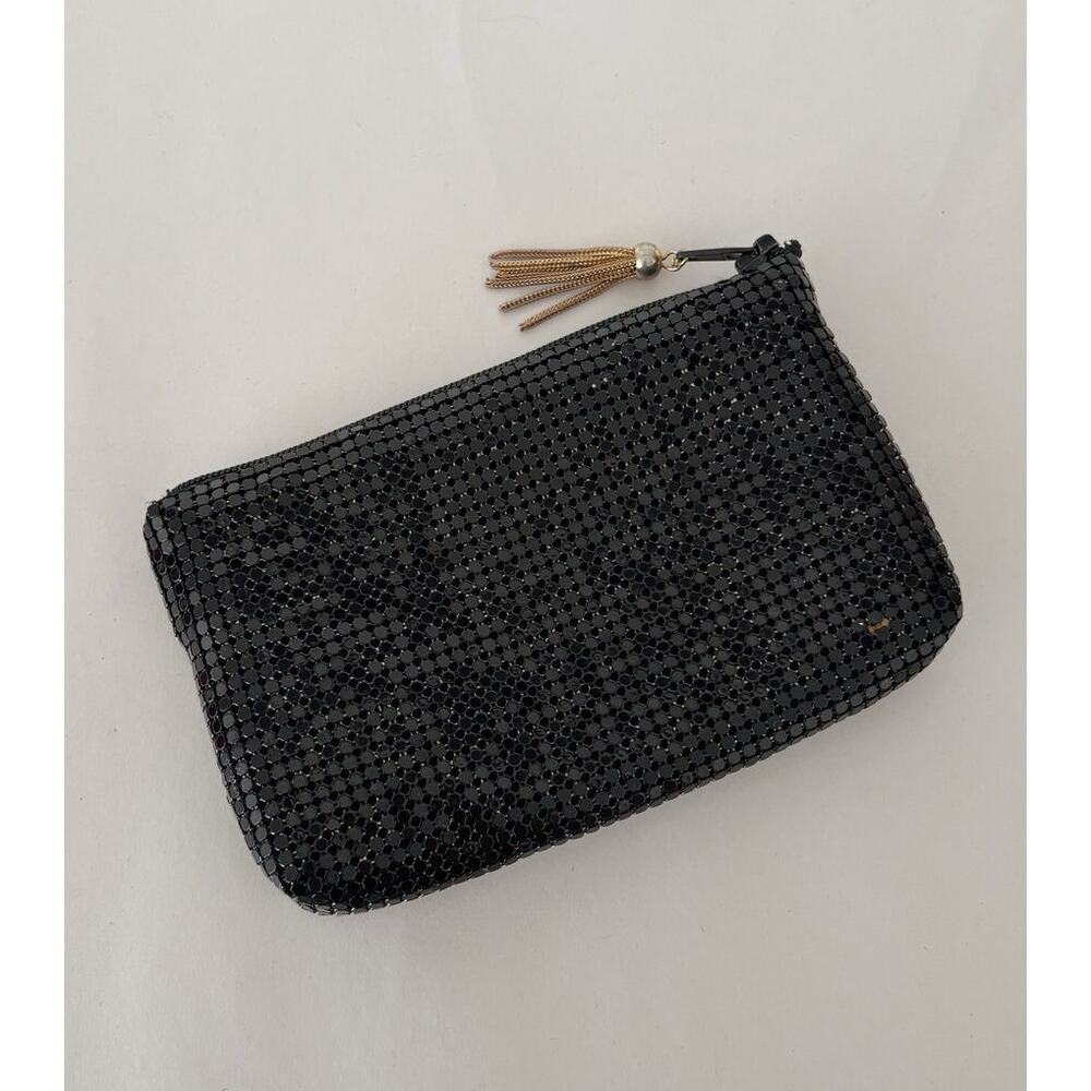 Black Vintage Metal Mesh Zip Small Coin Purse